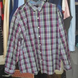 Purple chaps plaid polo shirt